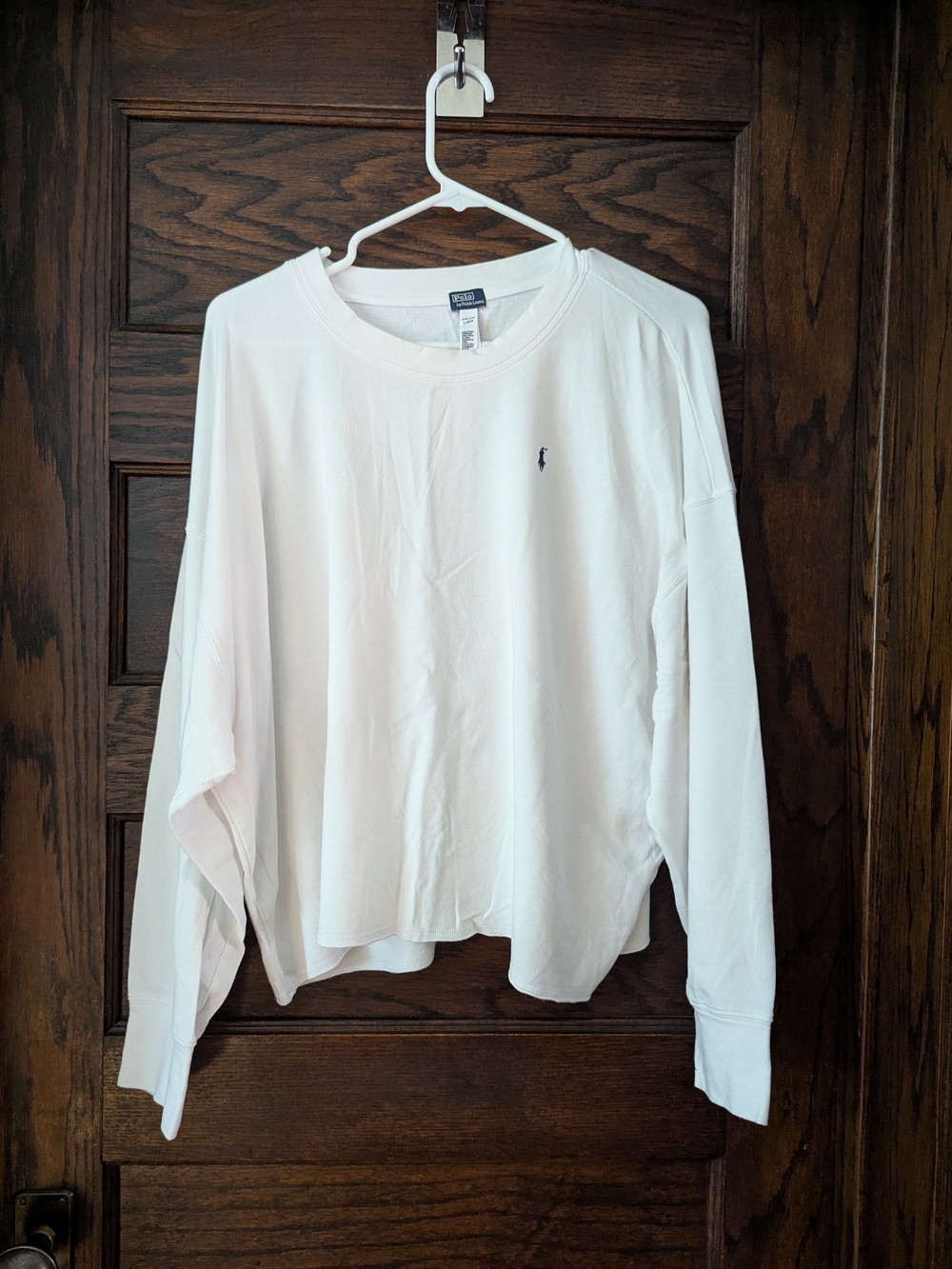 ✨NEW✨Polo By Ralph Lauren Organic Cotton Classic White Long-Sleeve Crewneck